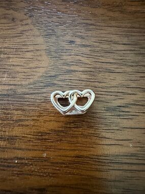 Double Heart Linked Gold Charm